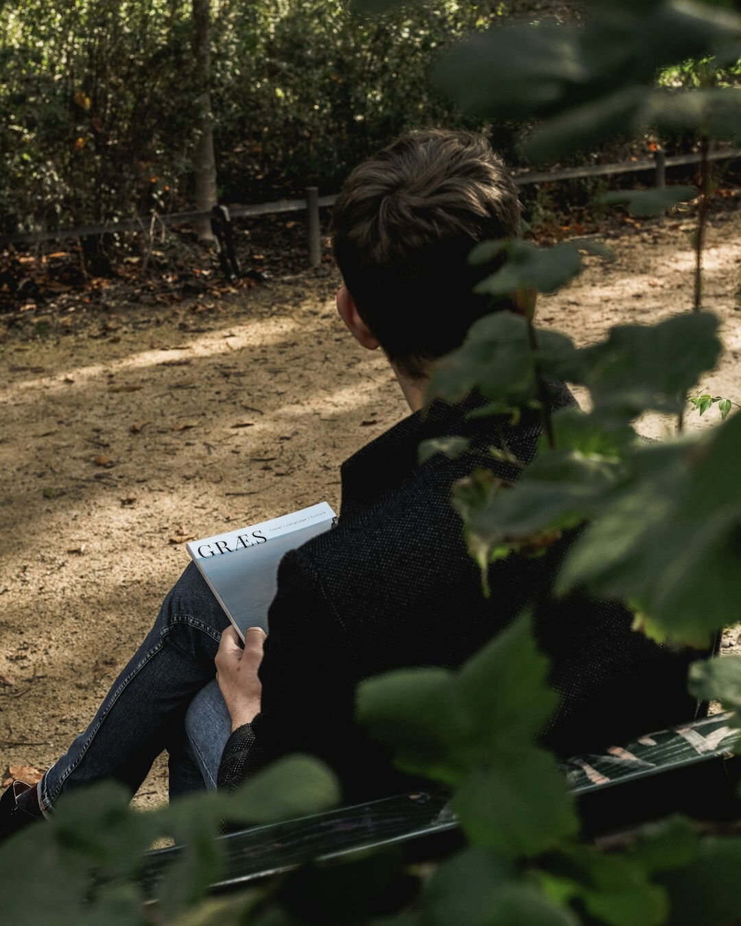 writer observing people in park